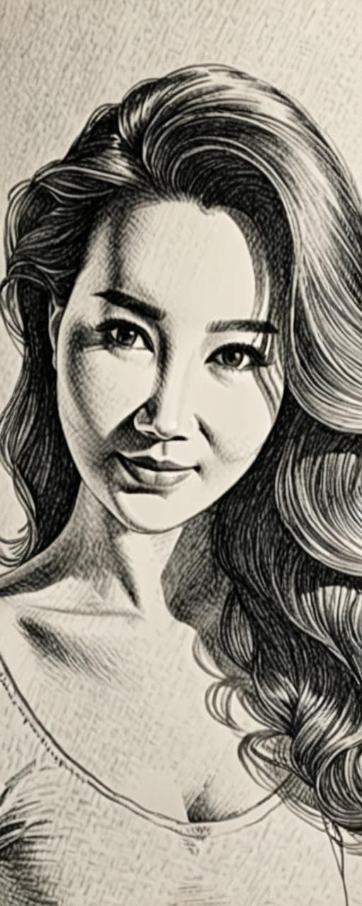 연필 일러스트풍 캐릭터