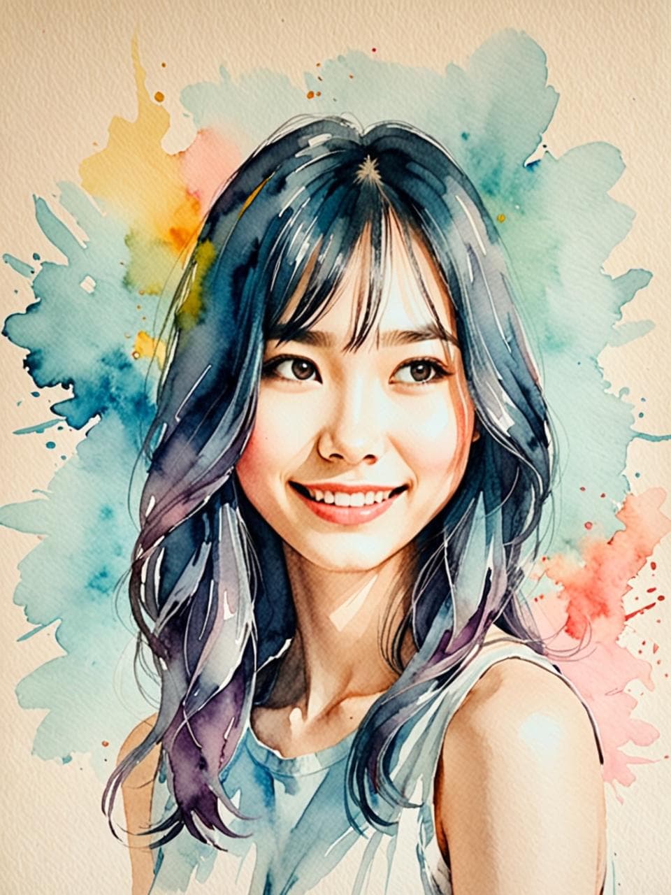 watercolor 스타일 캐릭터 예시