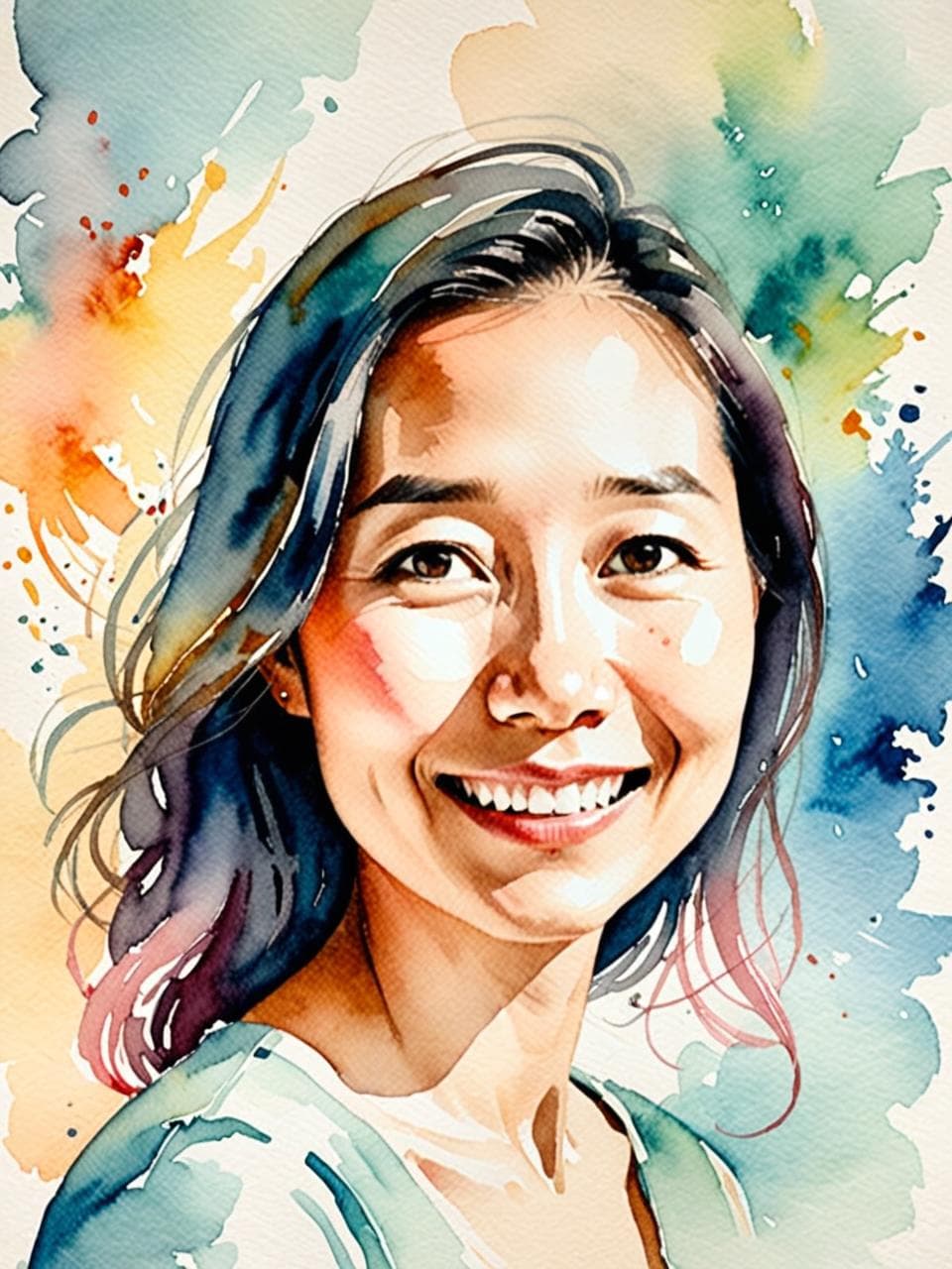 watercolor 스타일 캐릭터 예시